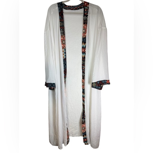 Shein Women's Summer Cardigan with Geometric Designs‎ Size 1Xl White - Picture 7 of 9